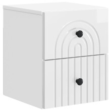 vidaXL Wall-Mounted Bedside Cabinet High Gloss White 33 x 34.5 x 40 cm