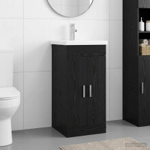 vidaXL Bathroom Vanity with Sink Black Oak 42 x 40 x 84.5 cm