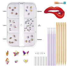 (Style 4)Assorted Tooth Gem Set With Rhinestones And Stickers For Nail Art Crafting And Accessories Diy