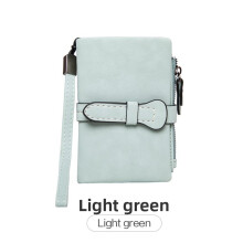 (LightGreen) Short Cute Wallet For Girls With Pu Leather And Colorful Options For Students
