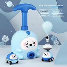 (Blue)Carro balão infantil em forma de animal com recursos interativos