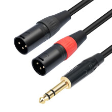 Jack 6.35mm 1/4 TRS Stereo to Double XLR Male Audio Cable Extension Cable Y Splitter Audio Cable 300cm