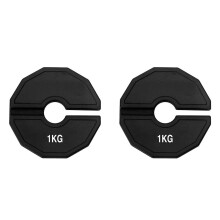 2X Gym Micro-Plates Hantelscheiben, Bruchteil-Gewichtsscheiben, Gummi, Bruchteil-Gewichtsscheiben, Zusatzwechsel, Schwarz, 1 Kg