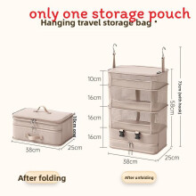 (Khaki) Travel Organizer Packing Foldable Multifunctional Storage Bag Clothes For