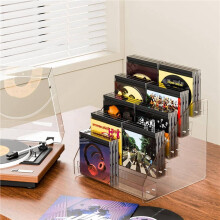 2X CD-Houder met 5 Lagen, Transparante CD-Organizers, CD-Displayrek voor Maximaal 30 Standaard DVD-Hoesjes voor Opslag op de Mediaplank