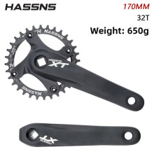 (Black)Mountain Bike Crankset 32t 170mm Cranks With Square Tip For 9 10 11 Speed Mountain Cycling