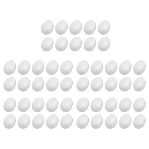 50 Eggs 6 cm White Easter Egg Decorative Egg for Painting or Sticking