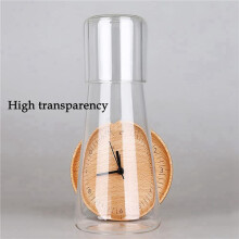 8X Juego de Jarra de Agua Transparente para Mesita de Noche con Vaso de Vidrio para Mesita de Noche de Dormitorio, Jarra de Agua Nocturna con Vidrio,