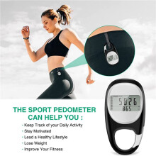 2X Pedometer for Walking, Portable Walking Pedometer 3D Step Counter, Simple Electronic Steps Tracker with Carabiner