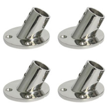 4X Marine Stainless Steel 60 Degree 22mm 7/8 Inch Tube Round Base Hand Rail Railing Fitting Rowing Yachts Accessories