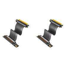 2X Przedłużacz PCIE 4.0 16X, Kabel Rozszerzający GPU 64 GBS High Speed do Karty Rozszerzenia GPU, Długość 30 cm (90 Stopni)