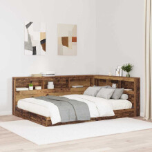 vidaXL Storage Headboard with Shelf Old Wood 140 cm Engineered Wood