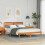 VidaXL vidaXL Bed Frame with Headboard Wax Brown 140 x 220 cm Solid Pine Wood 1