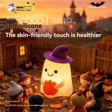 Silicone Night Light for Children Halloween Magical Little Cartoon Tap Light Halloween Decor Lights Warm Light