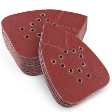 30 Pcs Mouse Detail Sander Sandpaper 12 Holes Triangular Sanding Paper for Multi Sander Detail 120 Grits