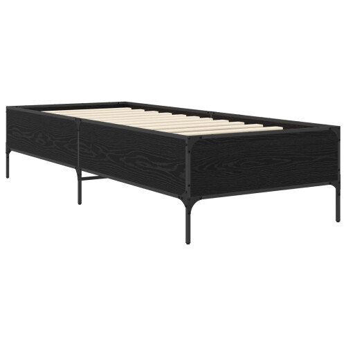 VidaXL vidaXL Bed Frame Black Oak 80 x 200 cm Engineered Wood 2