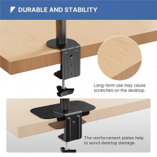 Monitor Mount Plate for Thin Glass and Other Fragile Tabletop, Steel Bracket Plate for Most Monitor Stand C-Clamp