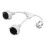 Protective Contact Extension Cord, AC Y Plastic Cable Short Cable with 2 Outlets, Socket IP20 with Dual Plugs EU Plug 2