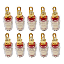 10 Stuks 4mm Kristal Binding Post Bananenplug Socket Connector Imitatie Goud Geplateerde Audio Post Bevestigingen A