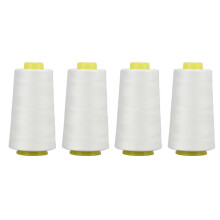 4Pcs Serger Thread White Premium Polyester Sturdy Durable Wear Resistant Widely Used White Thread-YXY