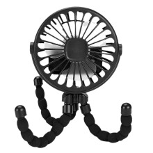 Kinderwagenventilator op batterijen, flexibele statiefventilator met clip, stille babyautoventilator, draagbare compacte koel
