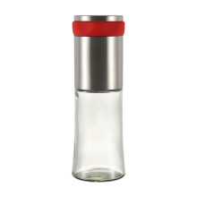 Moulin à piment en acier inoxydable et verre avec couvercle de protection des arômes 140 ml xc-YXY