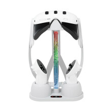 Oplaadstation compatibel met Meta Quest 3 VR-headset, oplaadstandaard, laadstation compatibel met Meta Quest 3, RGB-verlichti