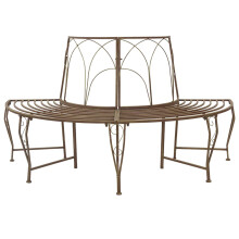 vidaXL Tree Bench 4-Seater 160 x 80 x 89 cm Steel Antique Brown