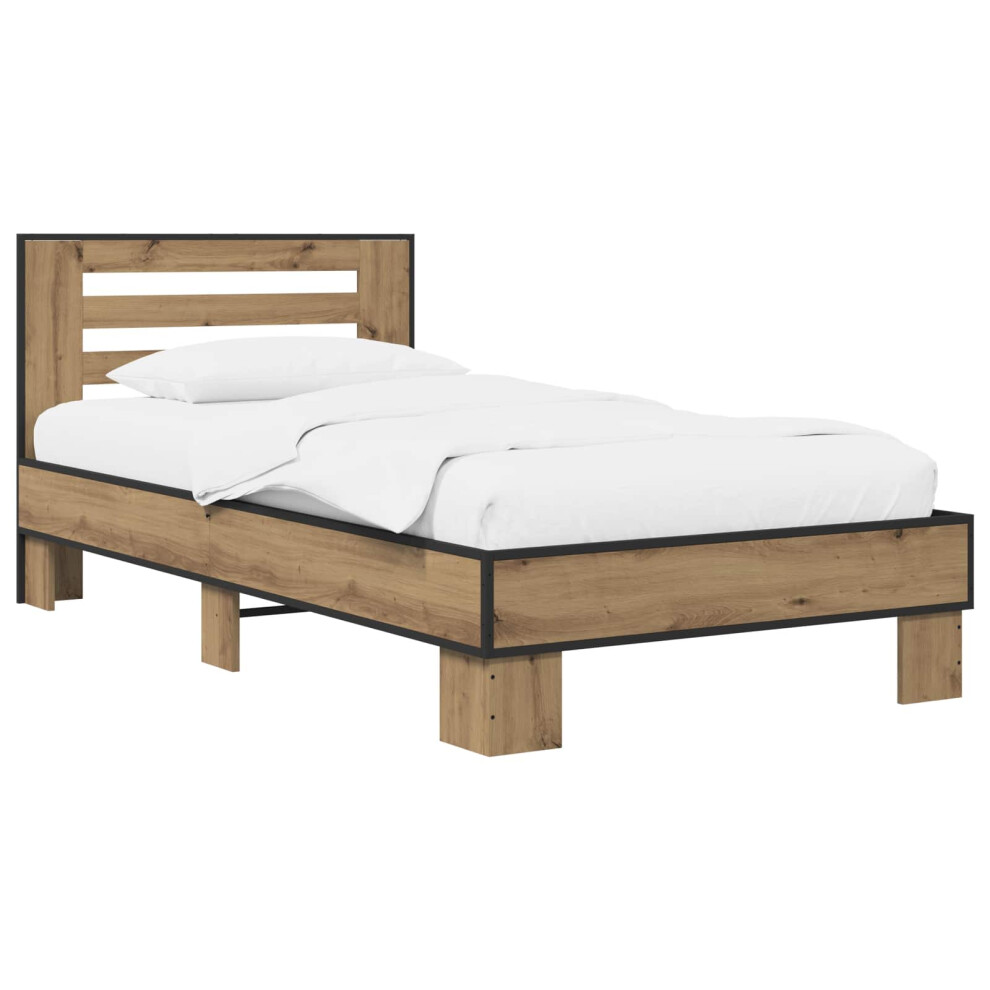 Vidaxl Bed Frame With Headboard Artisan Oak 80 X 200 Cm