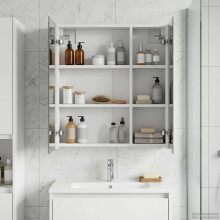 vidaXL Bathroom Mirror Cabinet White 60 x 14.5 x 70 cm Engineered wood