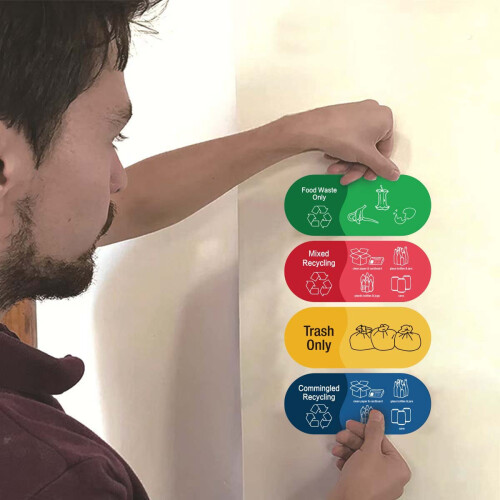 20Pcs Recycling Command System: 4-Color Durable Vinyl for Waste Stream Sorting-YXY 2