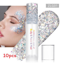(Color 1)Sparkling Makeup Gel For Face And Body With Light Effects For Dance And Party Use