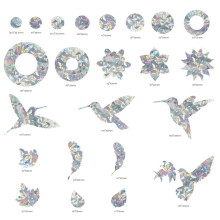 (24pcs) Anticollision Hummingbird Strike Window Cling Stickers Glass Prism Decor Decals