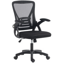 (Black, Mesh) Mesh Office Chair with Lumbar Support & Flip Arms