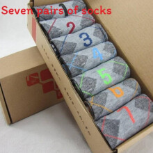 (Grey Rhombus) Set Socks Cotton With Airy Durable Material And Digital Print Daily Design For