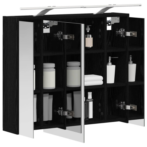 VidaXL vidaXL Badezimmerspiegelschrank Schwarz Eichen-Optik 2