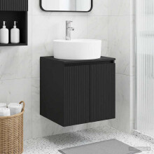 vidaXL Wall-Mounted Sink Vanity Black 49.5 x 44.5 x 65 cm