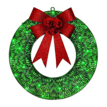 Guirlanda de Natal pré-iluminada para decoração externa, Guirlanda de Natal sagrada para exterior com luzes verdes - YXY