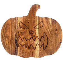Planche à découper citrouille d'Halloween en bois pour viande, fruits et légumes - YXY