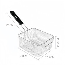 Rectangle Stainless Steel Deep Fry Basket with Long Handle for Frying and Cooking Use-YXY