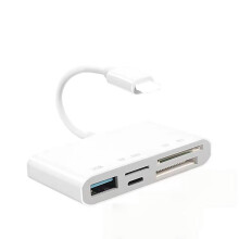 Multipoort geheugenkaartlezer compatibel met iPhone/iPad - USB-C TF/SD/MS-kaartadapter voor mobiele apparaten en computers -