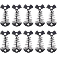 10pcs Deck Plank Board Tent Stakes,fishbone Deck Anchor Pegs With Spring Buckle For Outdoor Camping Hiking-YXY