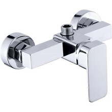 Grifo de ducha moderno cromado para montaje en pared con mezclador para agua fría y caliente - YXY