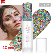 (Color 18)Sparkling Makeup Gel For Face And Body With Light Effects For Dance And Use Party