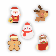Set mit Cartoon-Weihnachtsmann-Emaille-Pins: Kristall-Acryl-Weihnachtsgeschenk-Anstecker für Taschen und Hüte, festliche Samm