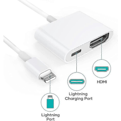 HDMI AdapterCompatible With iPhone – 1080p Lightning to Digital AV, Sync Screen Connector-YXY 1