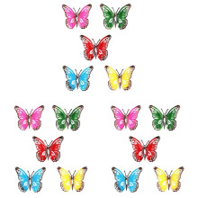 15x Colorida Decoración de Jardín de Mariposas de Metal 3D, Adorno de Escultura de Valla de Arte Decorativo para Jardín de Mariposas Ahuecado