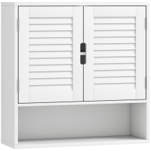 HOMCOM White Wall-Mounted Bathroom Cabinet 60x20x60cm