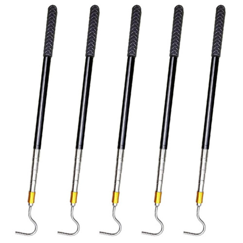 5X Mât de Bâton D'Attrape-Reptile à Crochet de Serpent de 61 Pouces, Kit D'Outils de Manipulation de Serpent pour Attraper les Crotales Python