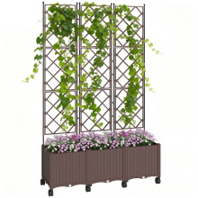 Self-Watering Raised Planter with Trellis & Wheels